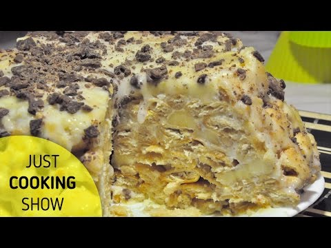 Cookie cake with banana - Amazing recipe!