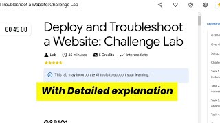 Deploy and Troubleshoot a Website: Challenge Lab | GCP Lab with detailed explanation
