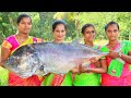 OMG!!! BIG FISH FRY BIRYANI Recipe l Coconut Stone Fish Biryani Cooking Village Rowdy Baby's