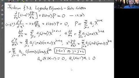 Jackson Section 3.2 Legendre Polynomials - Series Solution
