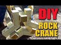 Stacking Large Retaining Wall Rocks with Homemade Lifting Crane