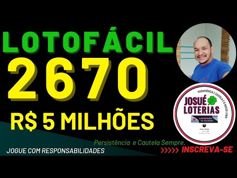 LOTOFACIL 2670. Analise dicas e papites, 4 p/ falha e 10 p/ fixar