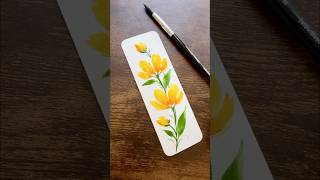 Simple floral watercolor bookmark tutorial #mindfulart #learntopaint #aquarelleart #watercolorart