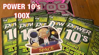 Power 10’s & 100X Tickets‼️ California Lottery Scratchers🤞🍀🍀🍀