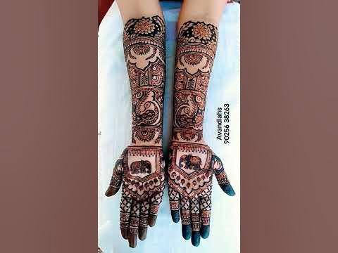 Full elbow length Bridal Mehandi and elephant design #01trending # ...