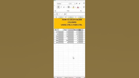 Excel Shortcuts: How to Delete Blank Columns