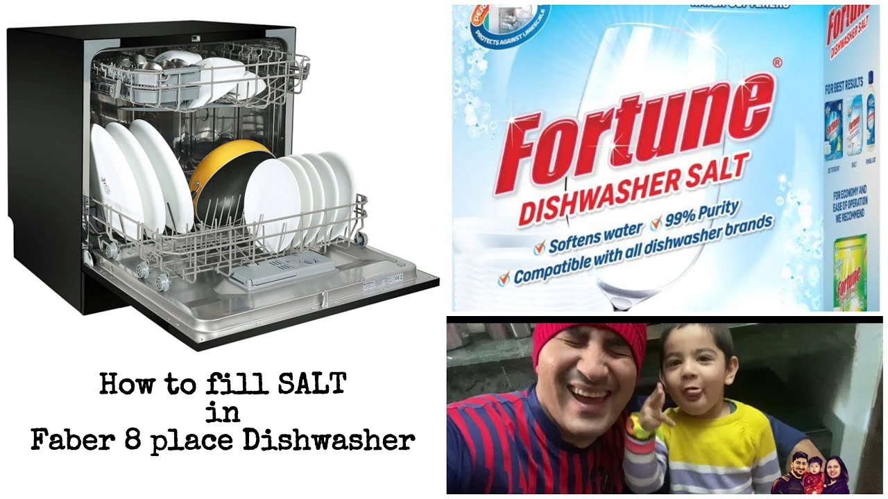 How to fill FORTUNE Dishwasher Starter salt in Faber 8 place Dishwasher