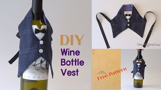 DIY Wine Bottle Vest | Gift Giving Idea | Party Wine Decor | Free Pattern