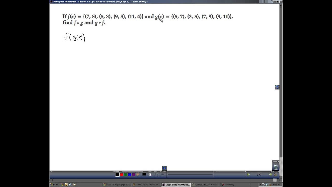 Algebra 2 Section 7 7 Operations with Functions - YouTube