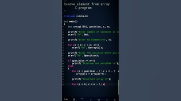 delete element from an array programming in C #pravarti01