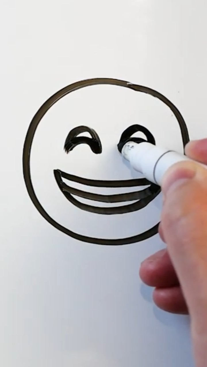 😁 How to Draw Emoji Beaming Face with Smiling Eyes #Shorts #art