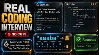 No Cuts: LeetCode 1180 Count Substrings with Only One Distinct Letter Interview in Python