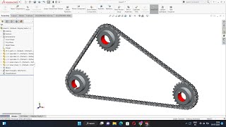 Chain and Sprocket mechanism in solidworks /sprocket Design Assembly And Motion Study tutorial