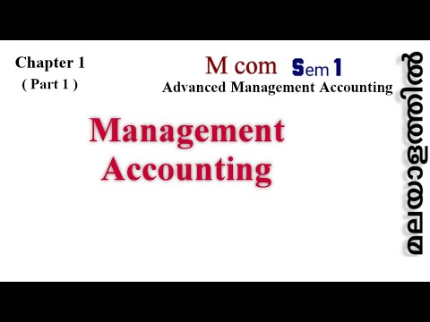 Management Accounting Introduction/Malayalam/Calicut university/Part 1