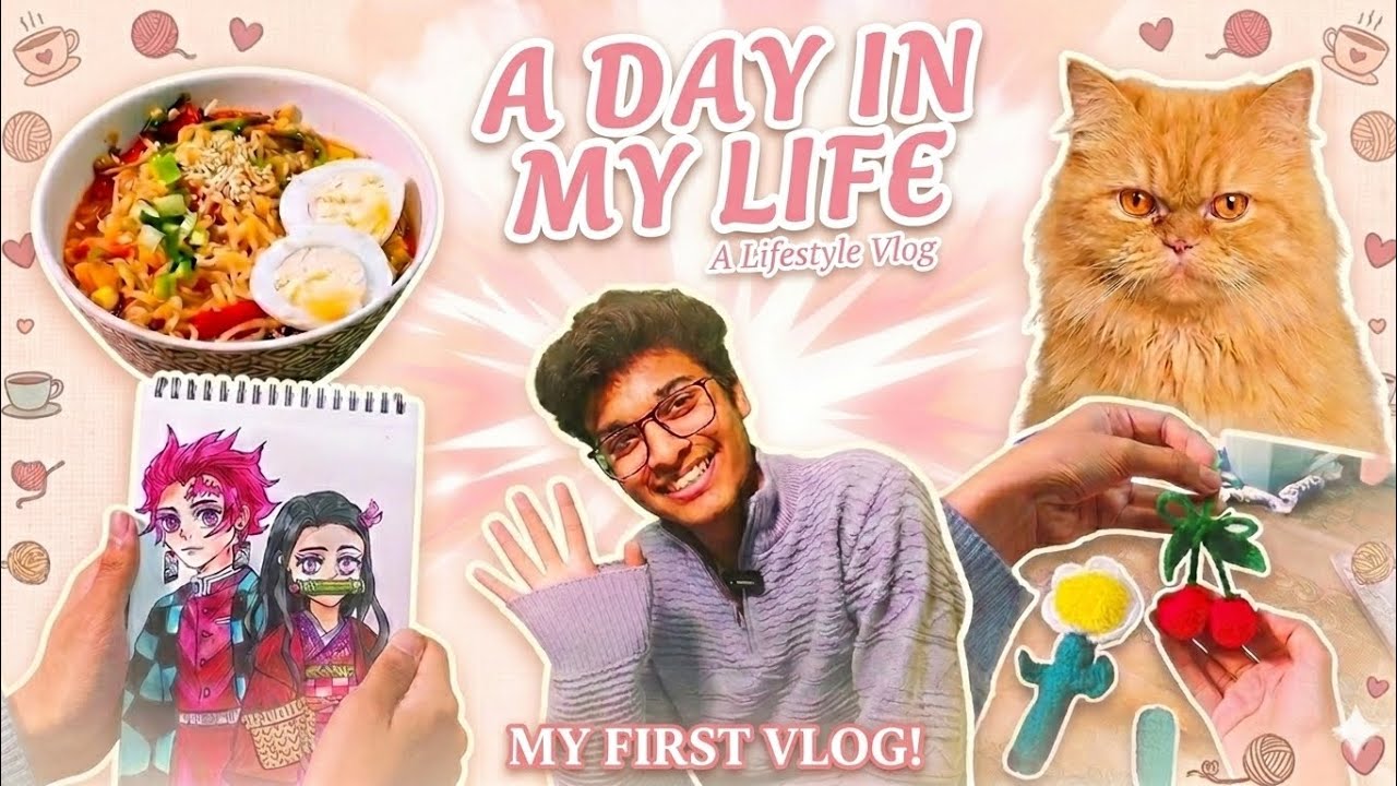 a cozy day in my life: art, cat, and ramen 🍜