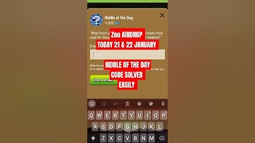 21 & 22 January Zoo Riddle of the day Code Solved 💯 Easily | zoo | Riddle of the Day | #blum #zoo
