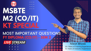 Day 4 - MSBTE (BOARD) M2 KT SPECIAL | IMPORTANT QUESTIONS | SEM 3 | M2 (CO/IT) | V2V