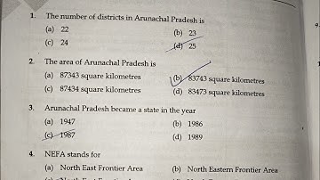 All Arunachal Pradesh Previously Asked General Knowledge Question in LDC,UDC,POLICE CONSTABLE |CSLE