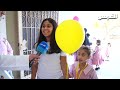 حماس وفرحة طالبات الابتدائي بعد عودتهن لمقاعد الدراسة