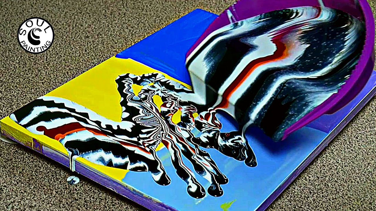 FUN DUSTPAN POUR WITH WD40 Acrylic Pouring Experiments Fluid Art