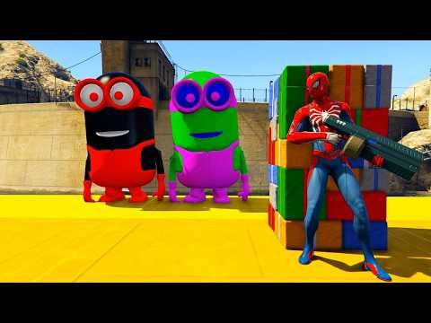 GTA 5 Funny Ragdoll Spiderman vs Blue Minion Epic Episode #1