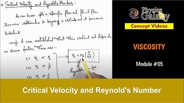 Class 11 Physics | Viscosity | #5 Critical Velocity and Reynold