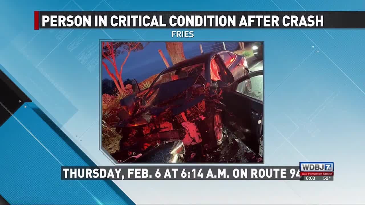 One Person in Critical Condition After Fries Crash - YouTube