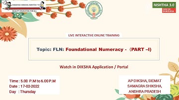 LIVE SESSION ON FLN: Foundational Numeracy -  (PART –I)