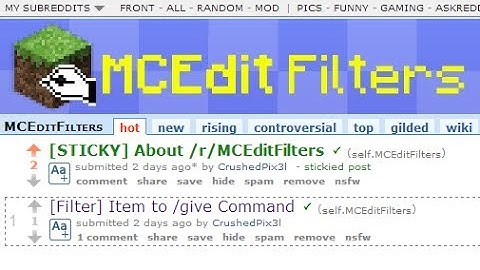 The MCEdit Filter Subreddit!