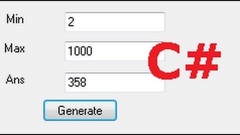 C# Tutorial 35: Random Number Generator within range C#