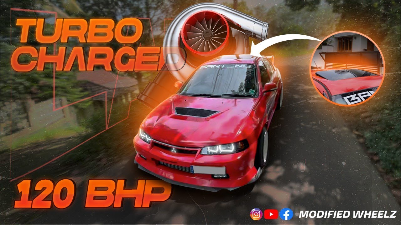 Mitsubishi lancer Turbocharged | 120 BHP | modified | Malayalam review | Modified Wheelz