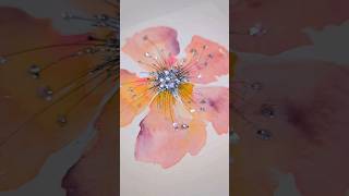 How to paint The Easiest Watercolour Flower #painting #reels #watercolor #art #5minutecrafts #craft