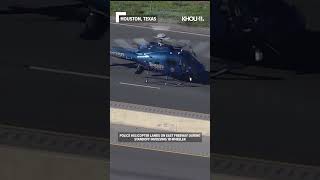 Video shows slow-moving chase leading to hours-long standoff on Houston freeway #shorts