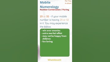 Mobile Numerology | 23 | 32 | Number Combination | WhatAboutIT