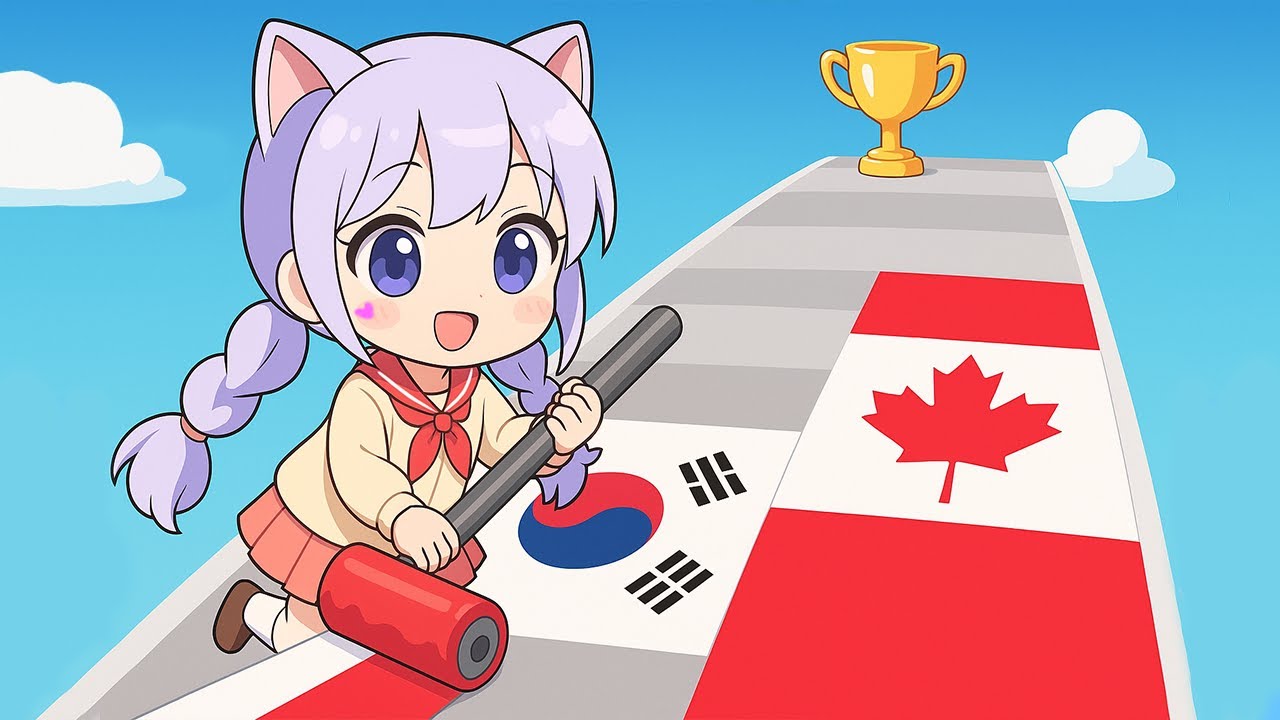 깃발을 들고 국기를 색칠하며 달리는 게임! Flag Painters Game