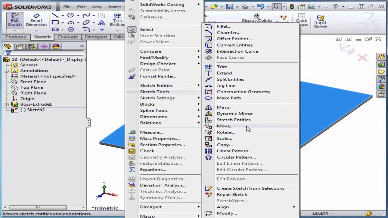 Relocating Sketches in SOLIDWORKS  TriMech