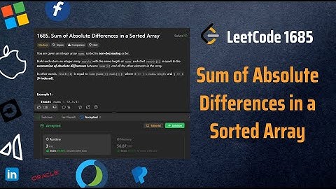 ✅ Sum of Absolute Differences in a Sorted Array - Two Pointers - Explained & Visualized -LeetCode