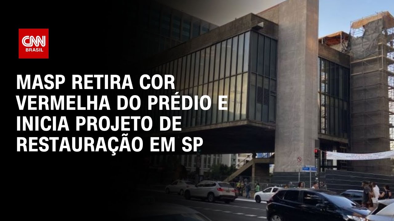 Masp retira cor vermelha do prédio e inicia projeto de restauração em SP | LIVE CNN