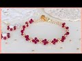 【ガラスビーズが映える簡単ブレスレットの作り方】DIY/Beaded bracelet