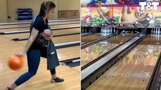 Mom Bowls Strike While Breastfeeding Daughter