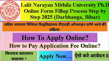 Lalit Narayan Mithila University PhD Online Form Fillup Process 2025‼️LNMU PhD Online Application‼️