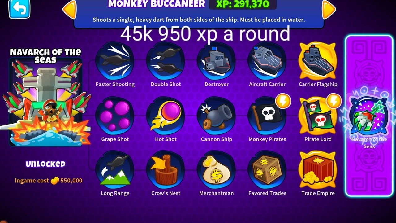 how to get buccaneer paragon/xp easy (45k 950 xp) btd6 YouTube