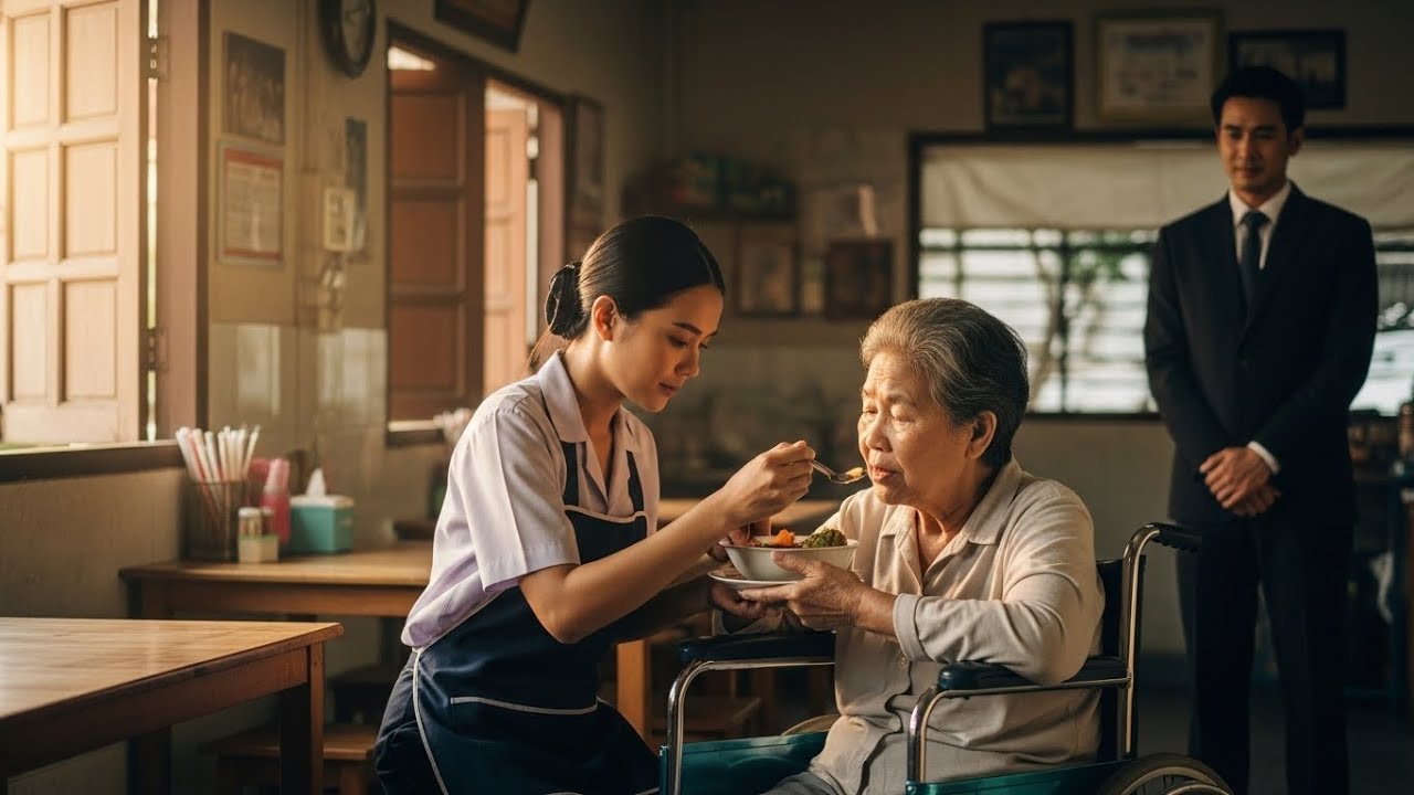 มหาเศรษฐีคนหนึ่งเห็นพนักงานเสิร์ฟกำลังป้อนอาหารให้แม่ที่พิการของเขา แล้วเขาก็เปลี่ยนชีวิตเธอไปตลอดกา