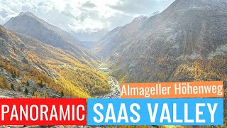 Almagell HighAltitude Trail (Almageller Höhenweg) over the Saas Valley in Switzerland