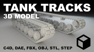 Tank track system 3D model