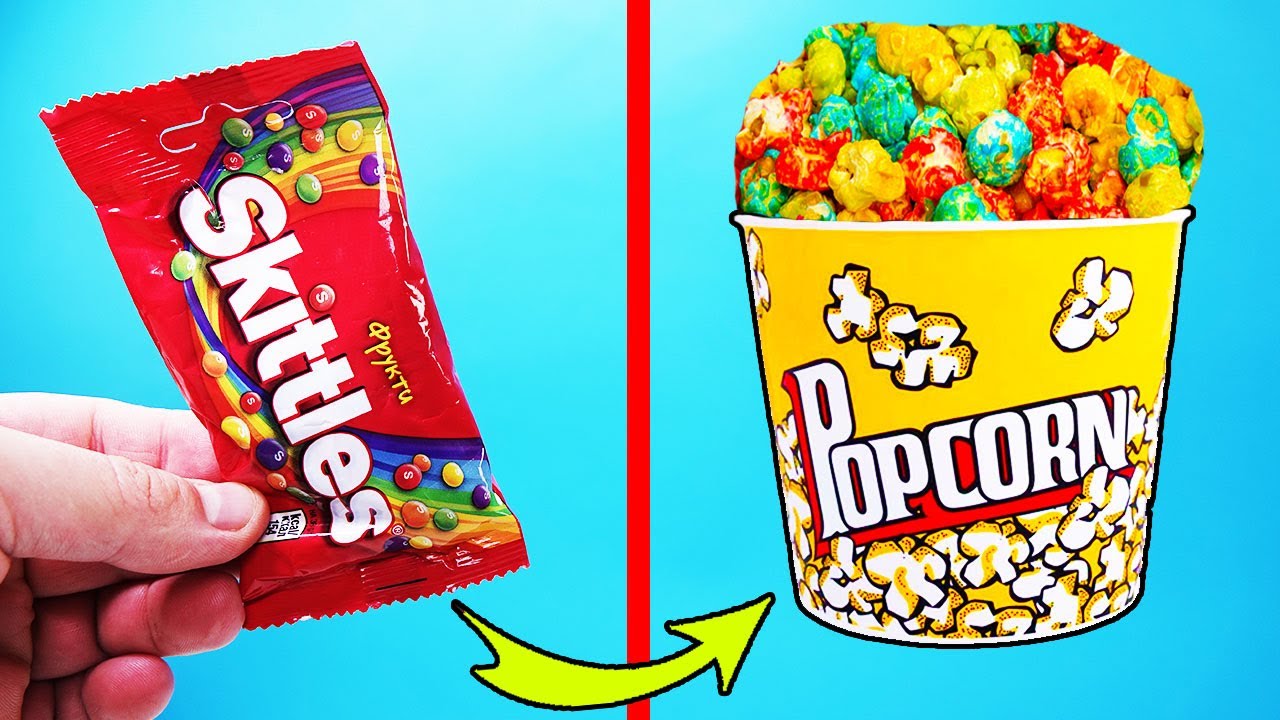 ⁣МОЖНО ЛИ ПОКРАСИТЬ ПОПКОРН Skittles? | КАК СДЕЛАТЬ ПОПКОРН | РЕЦЕПТ ПОПКОРНА | ОПЫТ И ЭКСПЕРИМЕНТ