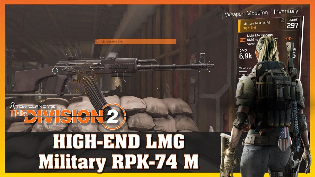 High End Military Rpk 74 M Lmg Firing Range Test The Division 2 Youtube - regen machine gun roblox