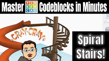 Speedy Spiral Stairs in Codeblocks | Use as a part in Tinkercad 💯🤯