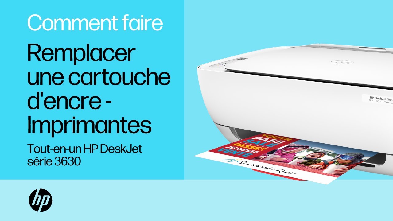 Remplacer une cartouche d'encre, Imprimante HP DeskJet 3630