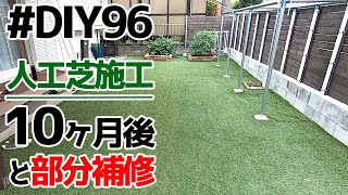 【DIY】人工芝施工10ヶ月後と部分補修【#庭づくり】